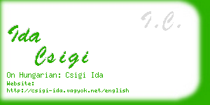 ida csigi business card